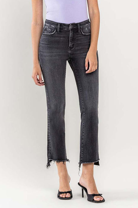 Plus Size High Rise Crop Flare Jeans