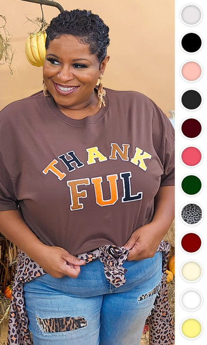Soft Ideal Chenille Thankful Graphic T-Shirt
