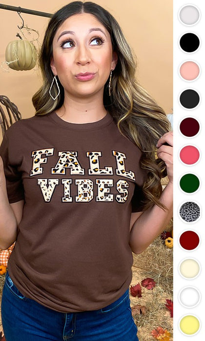 Leopard Ideal Chenille Fall Vibes Graphic T-Shirt