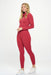 2 Piece Ribbed Seamless Long Sleeve Zip Jacket set - E2G World