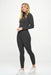 2 Piece Ribbed Seamless Long Sleeve Zip Jacket set - E2G World