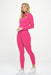 2 Piece Ribbed Seamless Long Sleeve Zip Jacket set - E2G World