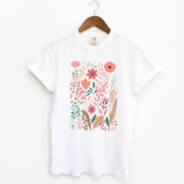 Pastel Wildflowers Garment Dyed Tee