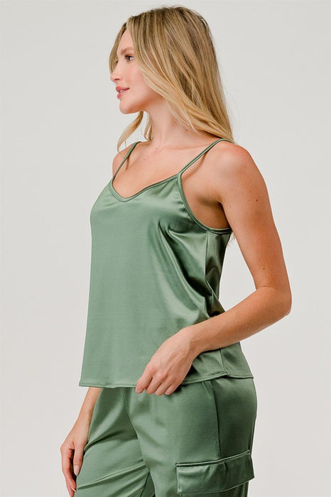 Plus Satin Tank Top