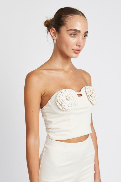 ROSETTE BUSTIER TOP