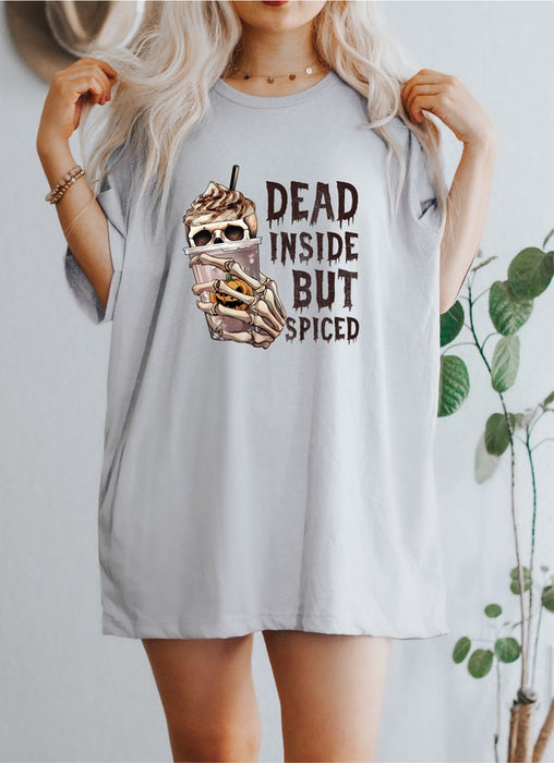 Dead Inside but Spiced Graphic Crew Neck Tee