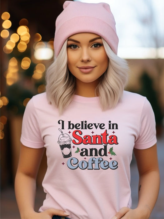 I Believe In Santa and Coffee Graphic Tee