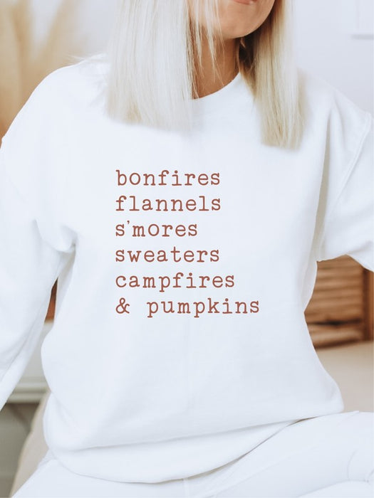 bonfires flannels s'mores Bella Crew Sweatshirt