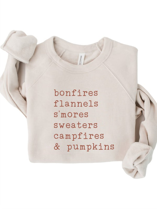 bonfires flannels s'mores Bella Crew Sweatshirt