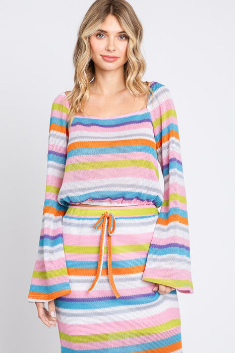 Multi-Color Stripe Crop Top