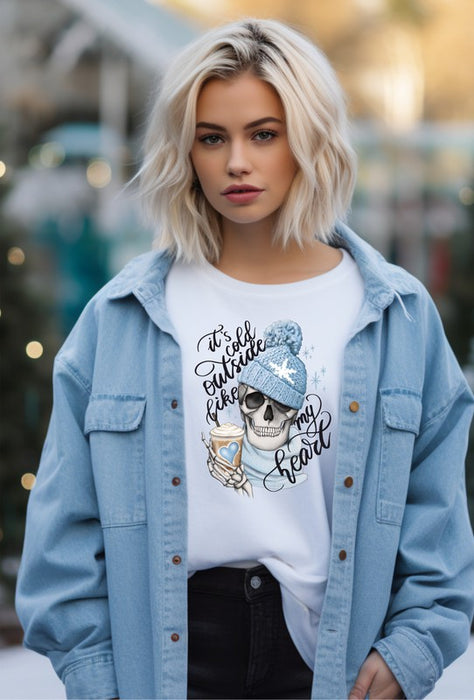 Blue - It's Cold Outside Like My Heart Graphic Tee