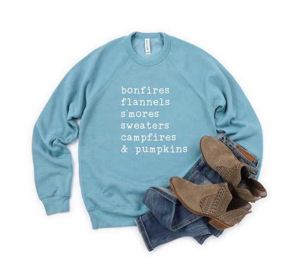 bonfires flannels s'mores Bella Crew Sweatshirt