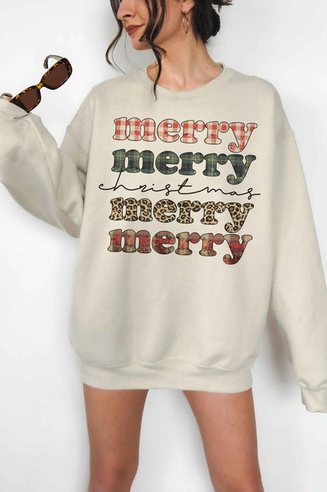 MERRY MERRY CHRISTMAS OVERSIZED SWEATSHIRT