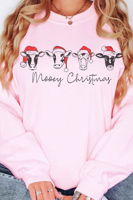 MOOEY CHRISTMAS FARM RANCH OVERSIZED SWEATSHIRT