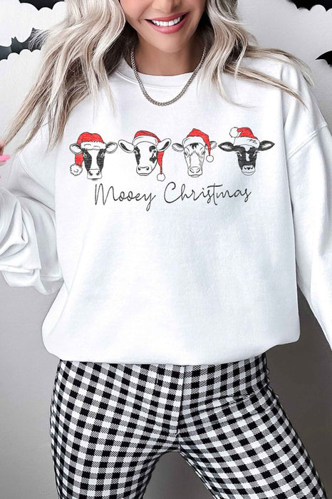 MOOEY CHRISTMAS FARM RANCH OVERSIZED SWEATSHIRT