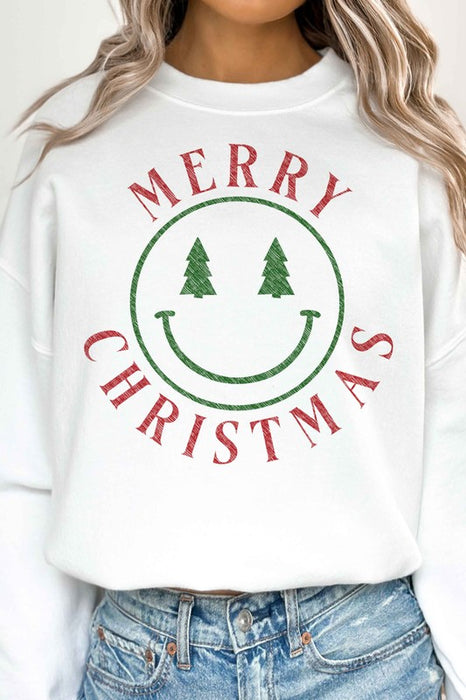 MERRY CHRISTMAS SMILES OVERSIZED SWEATSHIRT