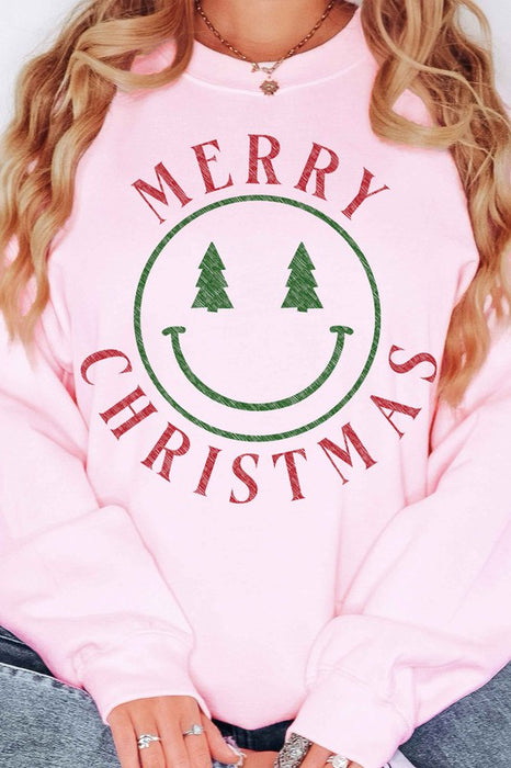 MERRY CHRISTMAS SMILES OVERSIZED SWEATSHIRT