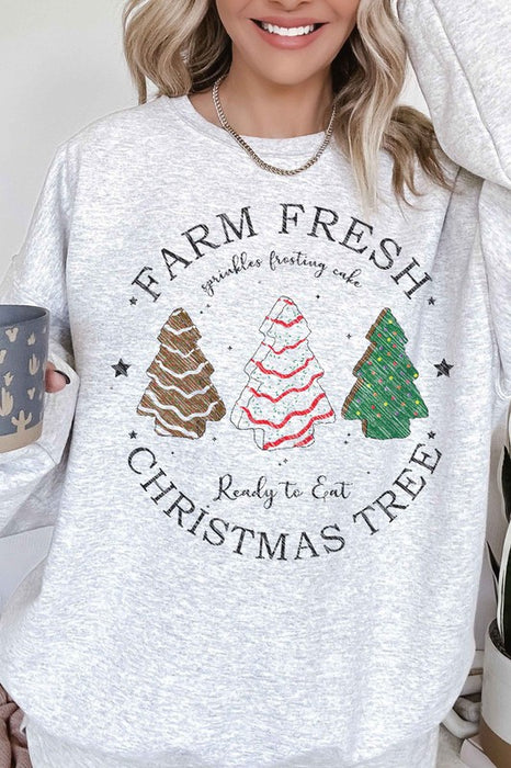 FARM FRESH CHRISTMAS TREES OVERSIZED SWEATSHIRT