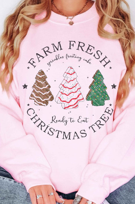 FARM FRESH CHRISTMAS TREES OVERSIZED SWEATSHIRT