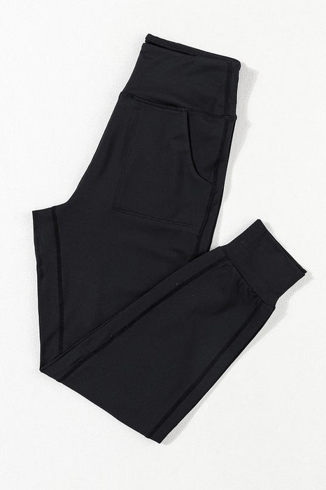 Exposed Seam High Waist Pocketed Joggers