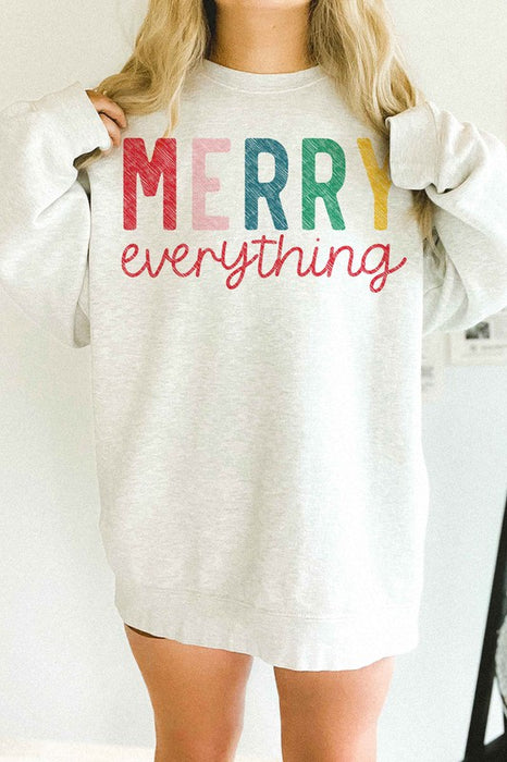 MERRY EVERYTHING CHRISTMAS OVERSIZED SWEATSHIRT