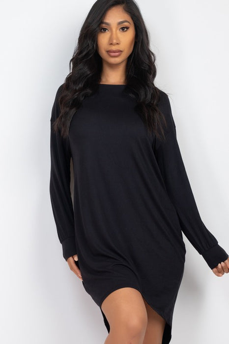 Cozy High Low Lounge oversize shirt Dress