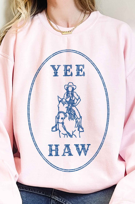 YEE HAW COWGIRL WESTERN OVERSIZED SWEATSHIRT