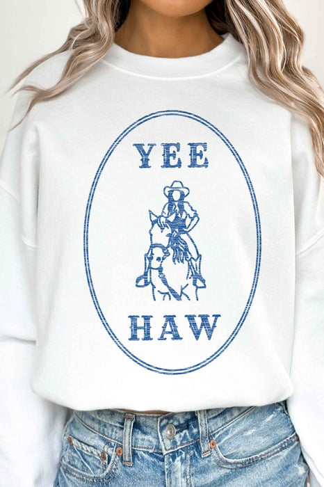 YEE HAW COWGIRL WESTERN OVERSIZED SWEATSHIRT