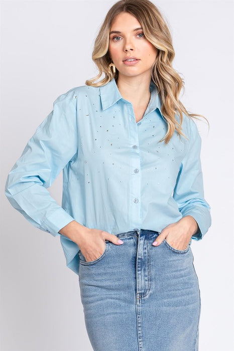 Rhinestone Button Up Shirt