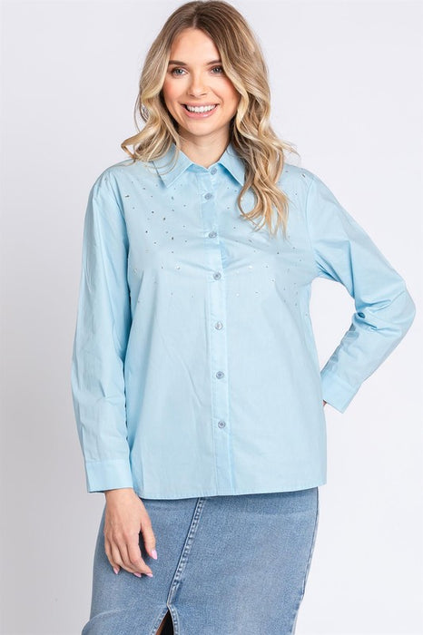 Rhinestone Button Up Shirt