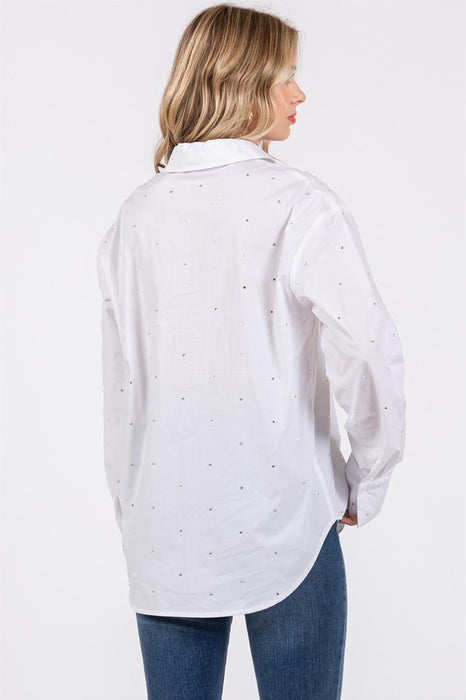 Rhinestone Button Up Shirt