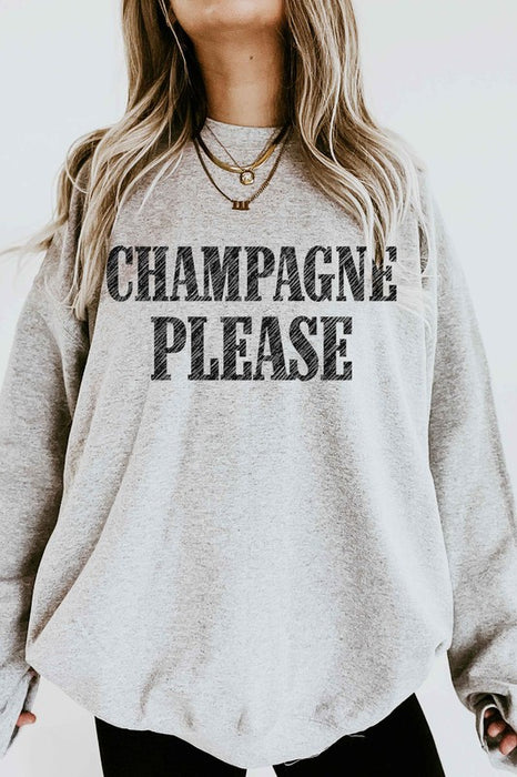 CHAMPAGNE PLEASE OVERSIZED SWEATSHIRT