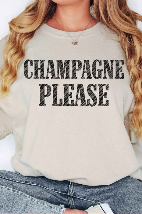 CHAMPAGNE PLEASE OVERSIZED SWEATSHIRT