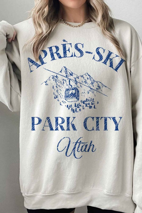 APRES SKI PARK CITY UTAH OVERSIZED SWEATSHIRT