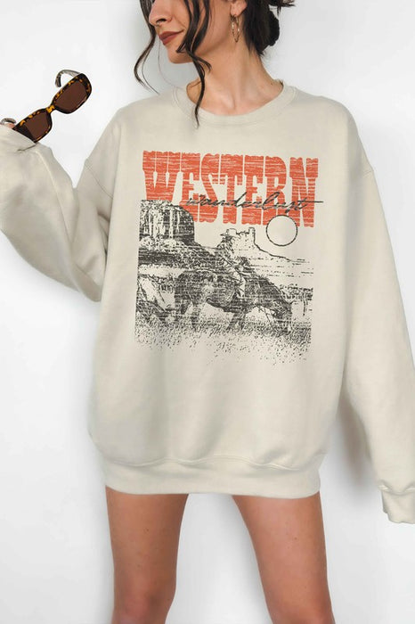 WESTERN WANDERLUST COUNTRY OVERSIZED SWEATSHIRT