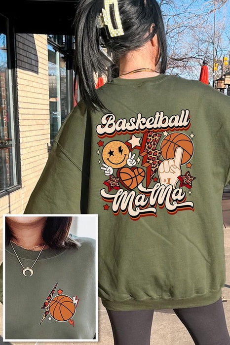 Basketball Front Back Graphic Fleece Sweatshirts