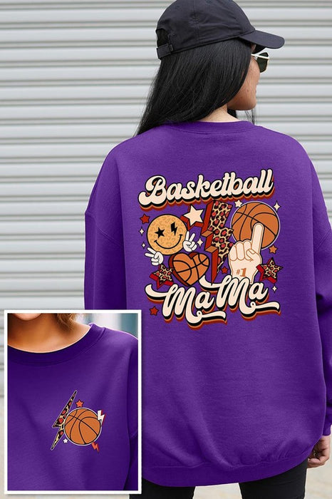 Basketball Front Back Graphic Fleece Sweatshirts