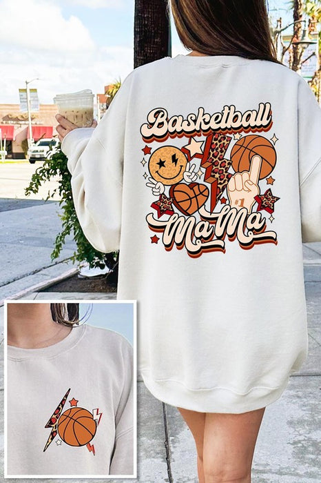 Basketball Front Back Graphic Fleece Sweatshirts