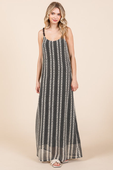 Plus Stripe See-Through Maxi Dress