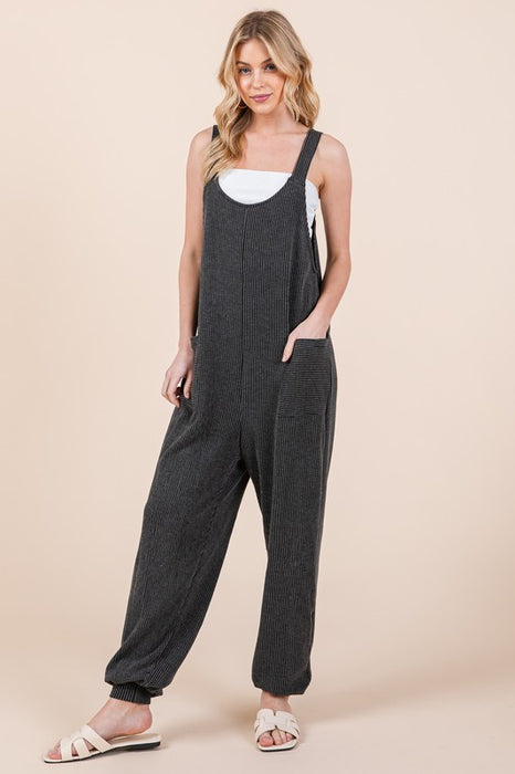 Textured Rib Overalls