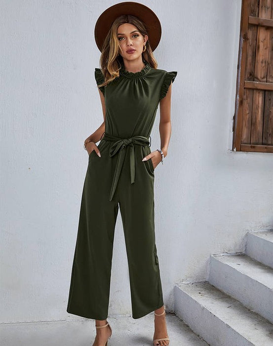 Women's Sleeveless Wide Leg Romper Jumpshuits