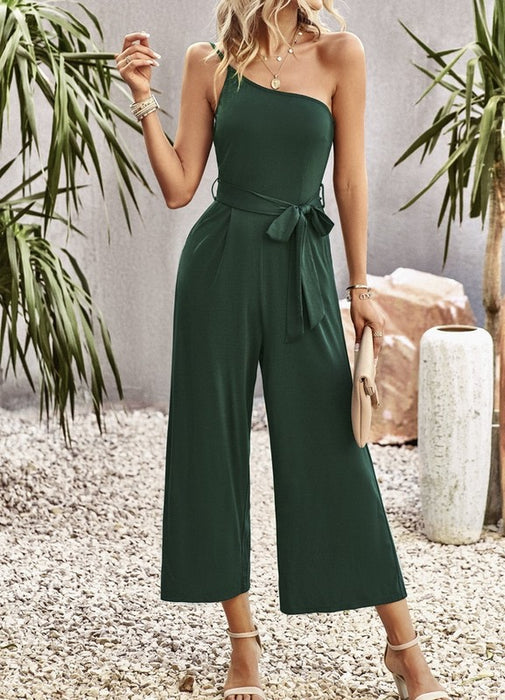 Women's Tube Top Off Shoulder Wide Leg Jumpsuits