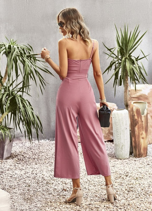 Women's Tube Top Off Shoulder Wide Leg Jumpsuits