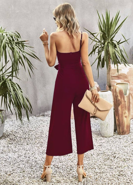 Women's Tube Top Off Shoulder Wide Leg Jumpsuits