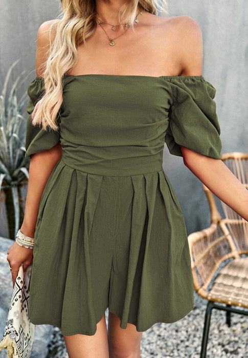 Womens High Waist Ruffle Sleeves Outfits Jumpsuits