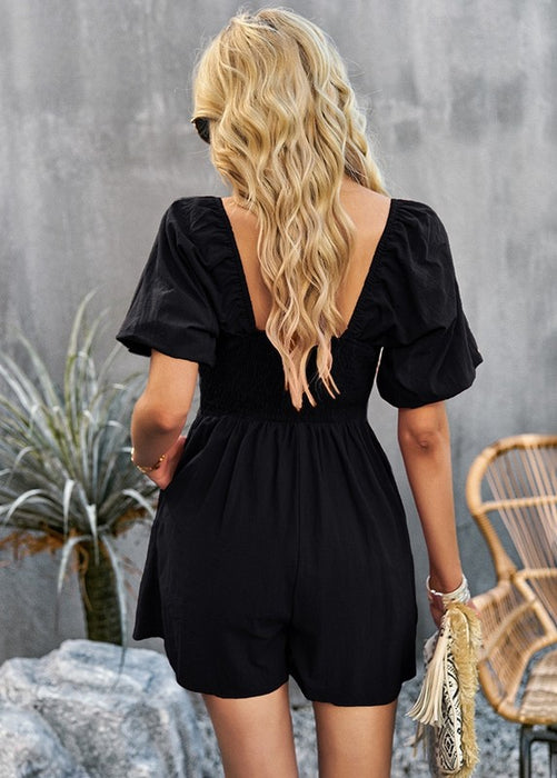 Womens High Waist Ruffle Sleeves Outfits Jumpsuits