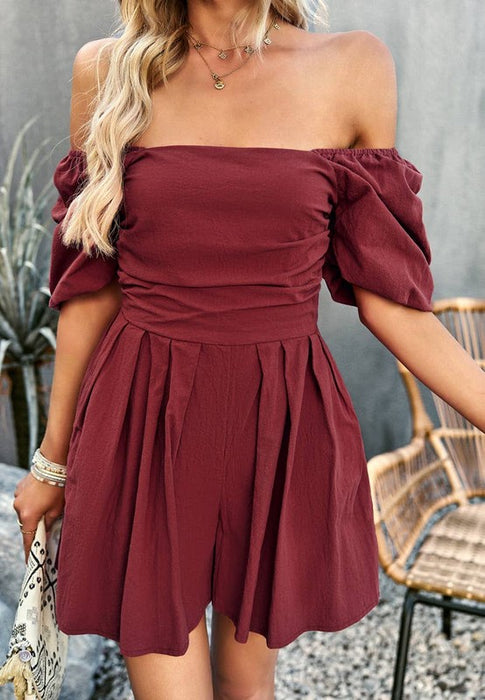 Womens High Waist Ruffle Sleeves Outfits Jumpsuits