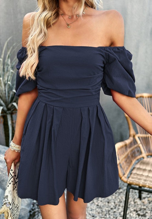 Womens High Waist Ruffle Sleeves Outfits Jumpsuits