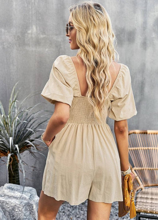 Womens High Waist Ruffle Sleeves Outfits Jumpsuits