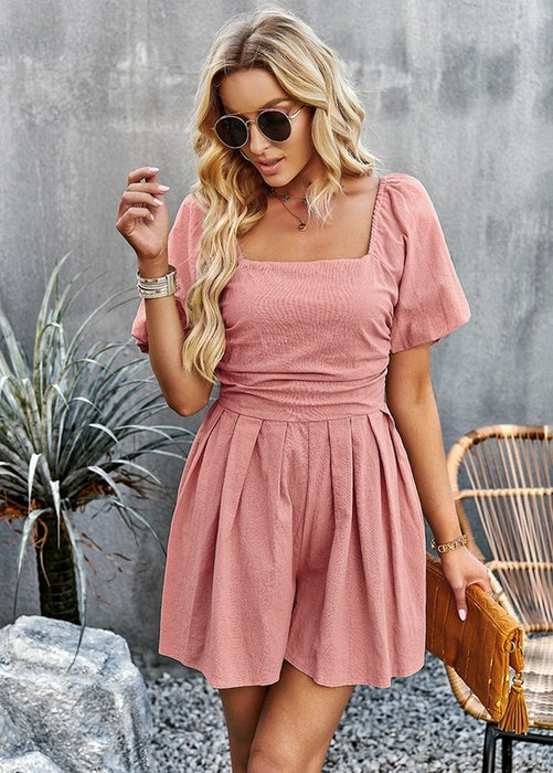 Womens High Waist Ruffle Sleeves Outfits Jumpsuits